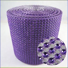 Load image into Gallery viewer, Cadbury purple Rhinestone ribbon, Diamond Mesh, Diamante Bling, Crystal trim 1 METER cake trim.
