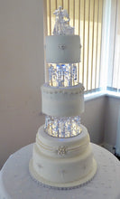 Load image into Gallery viewer, wedding Cake stand Crystal drape design with lights -  for WEDDING CAKE many sizes
