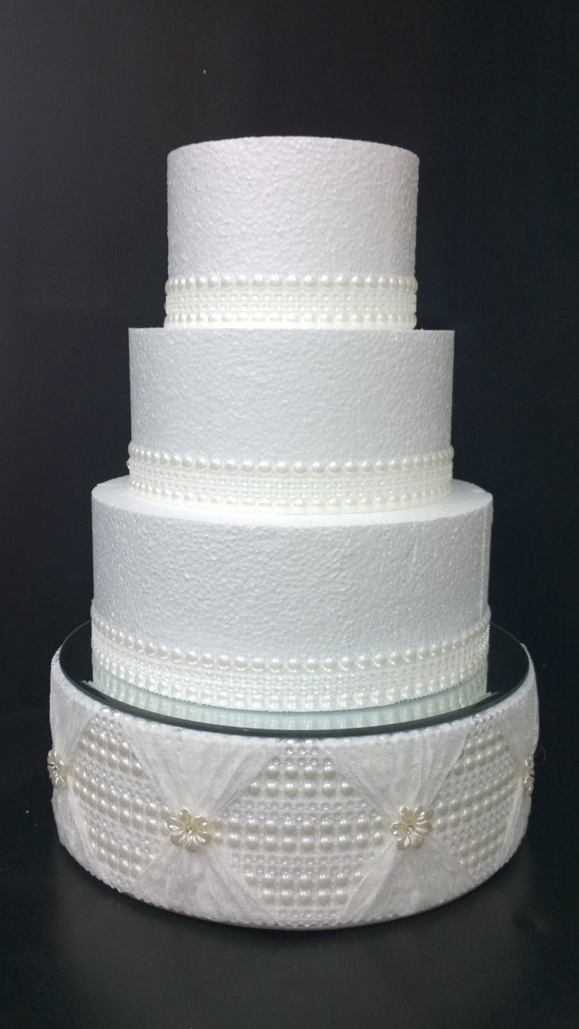 Wedding cake stand, Pearl and Lace design- round or square all sizes