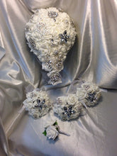 Load image into Gallery viewer, Rose &amp; Brooch bouquet, bridesmaid brooch bouquet, buttonholes, all sold separately, any colour
