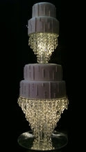 Load image into Gallery viewer, Crystal cake stand, 2 tier set , CHANDELIER DESIGN Faux crystal
