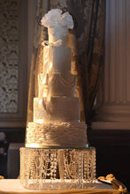 Load image into Gallery viewer, Pearl wedding cake stand, Pearl &amp; crystal cake plate.
