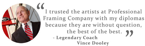 Coach Vince Dooley for Professional Framing Company