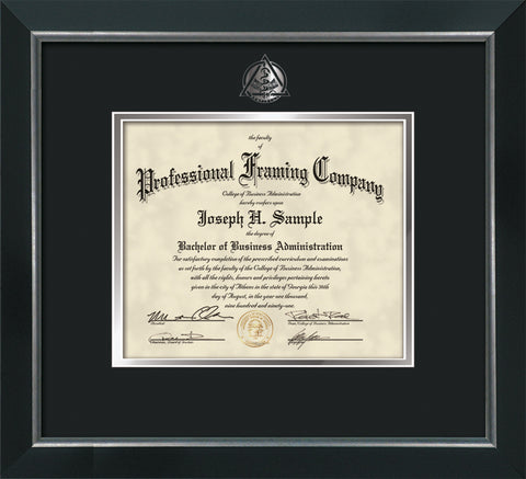 Silver Dentistry embossing for Dental degree onto document, diploma or certificate frame