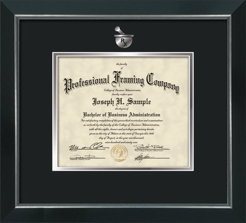 Silver embossing onto certificate or document frame