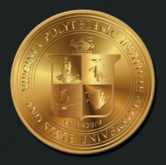 24 K Gold Plated Virginia Tech medallion