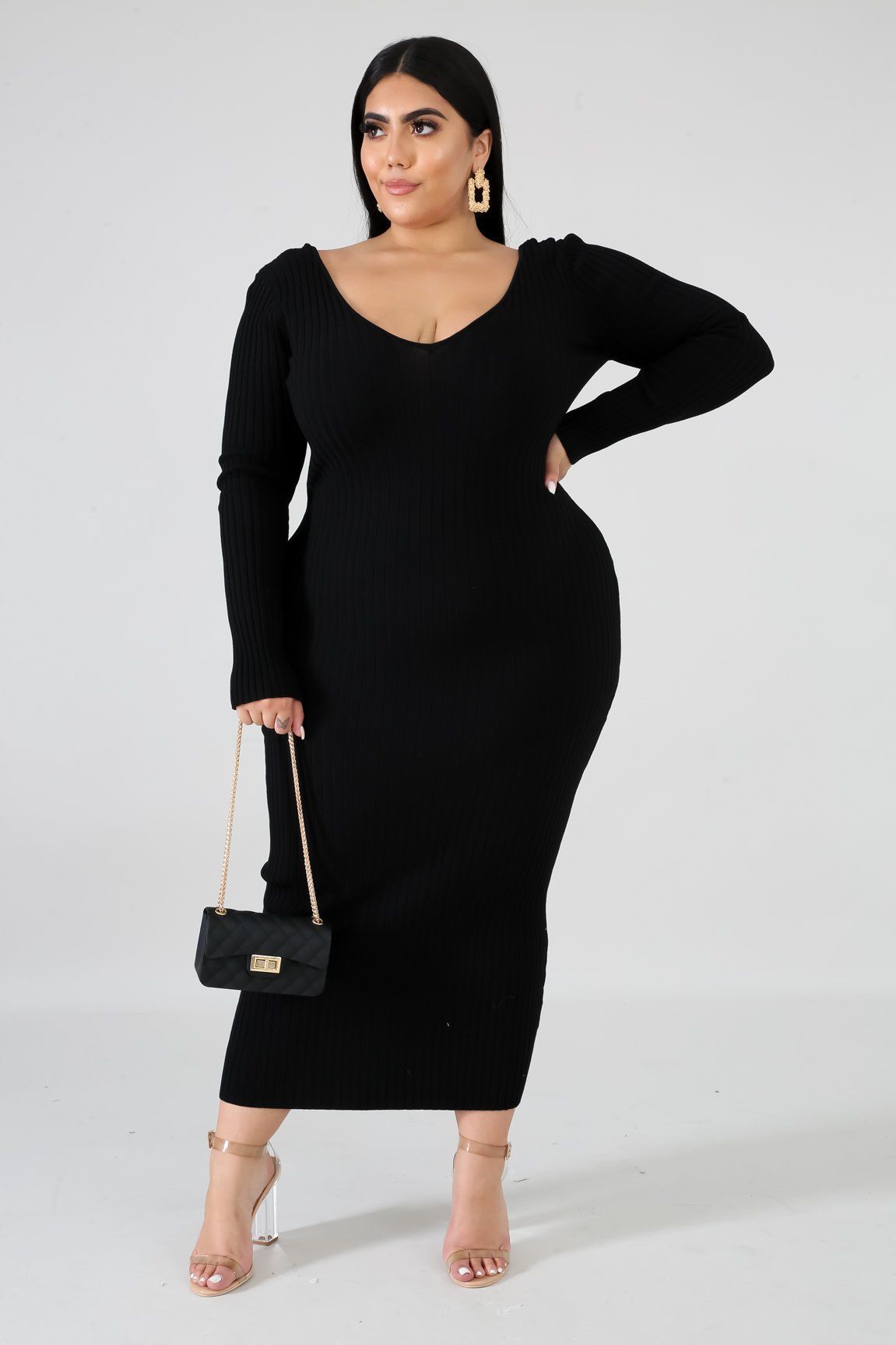 plus size ribbed midi dress