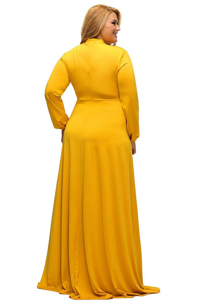 canary yellow plus size dresses