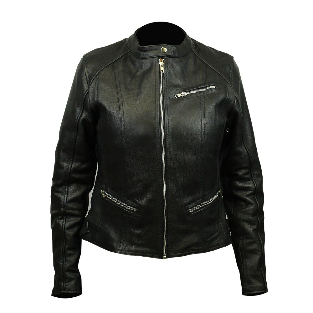 Always on the Road Back Patch - Top Grain 3 Pocket Leather Jacket (Women)