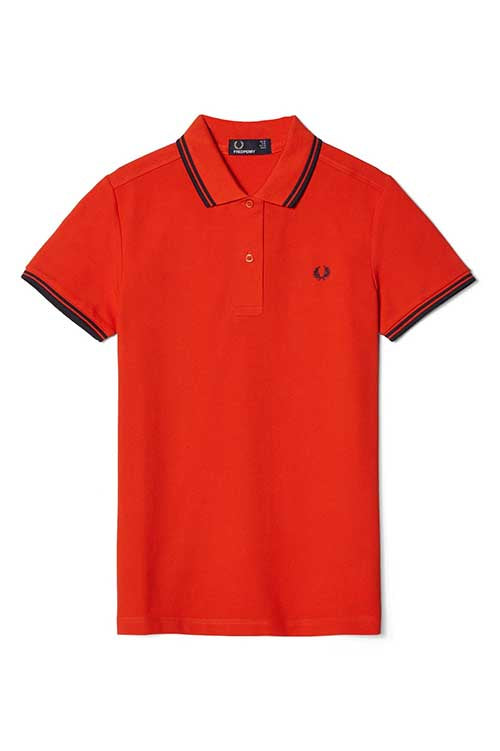 bright red polo shirts