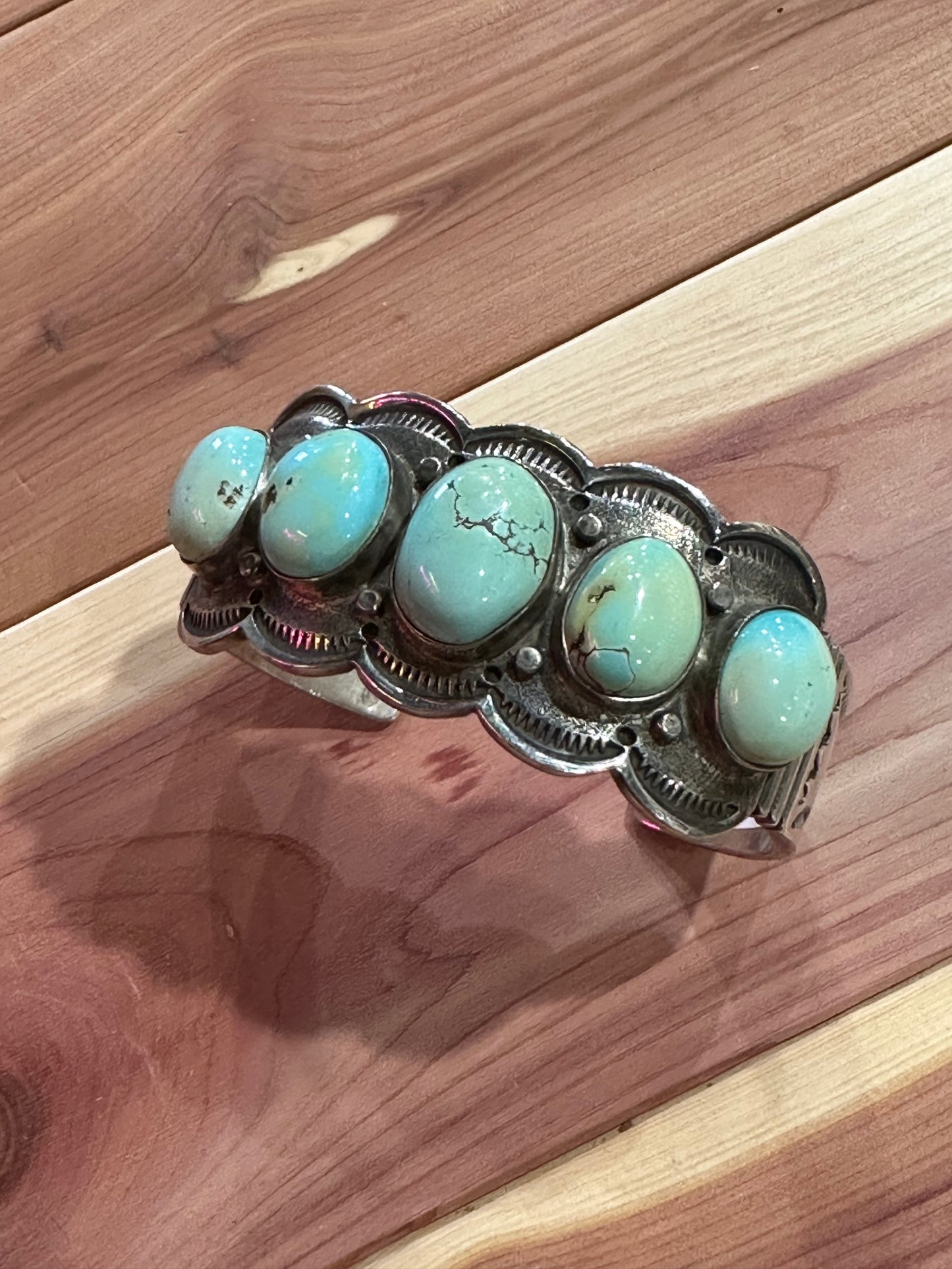Vintage Lone Mountain Clear Turquoise Bracelet