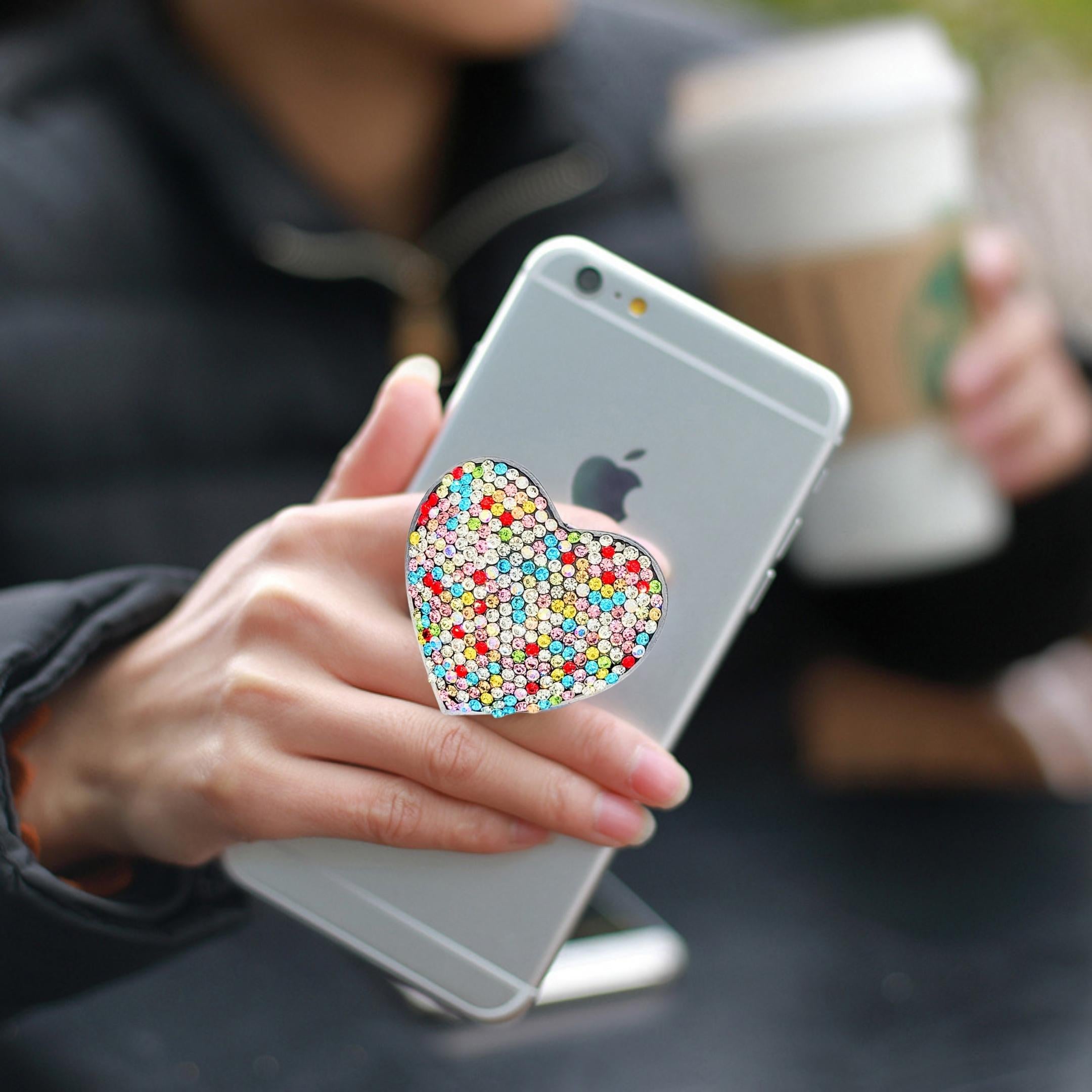 Heart Shape Diamond Glitter Grip Phone Holder