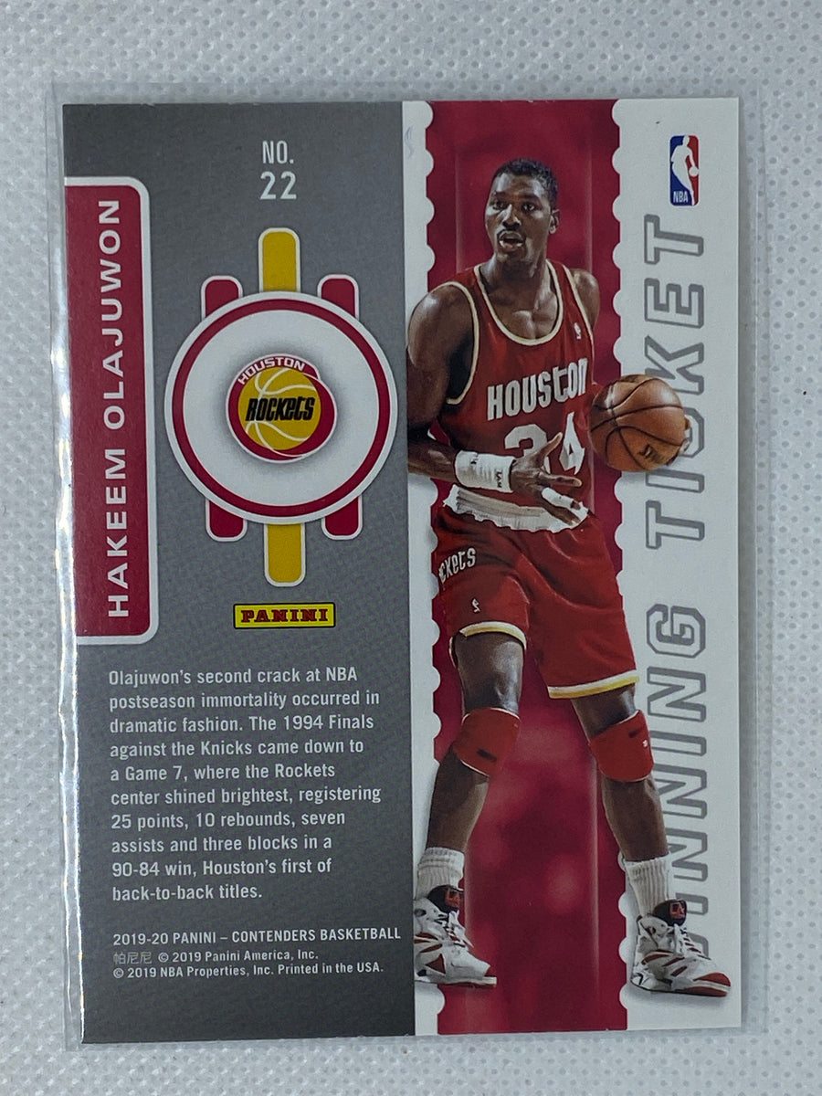 2019 Panini Contenders Winning Ticket #22 Hakeem Olajuwon Houston Rock