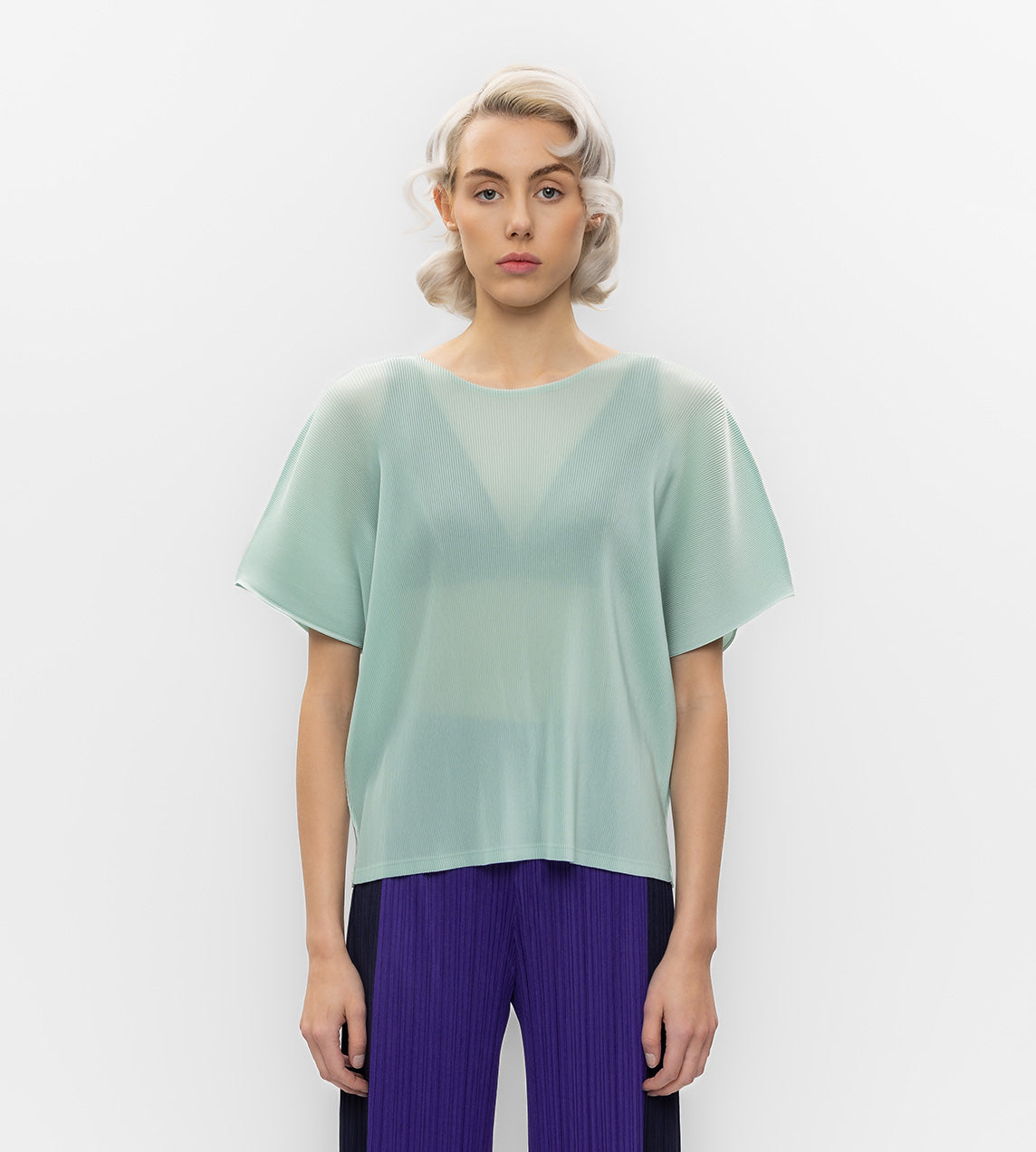 Pleats Please Issey Miyake - Mist Pleat Short Sleeve Top Pastel