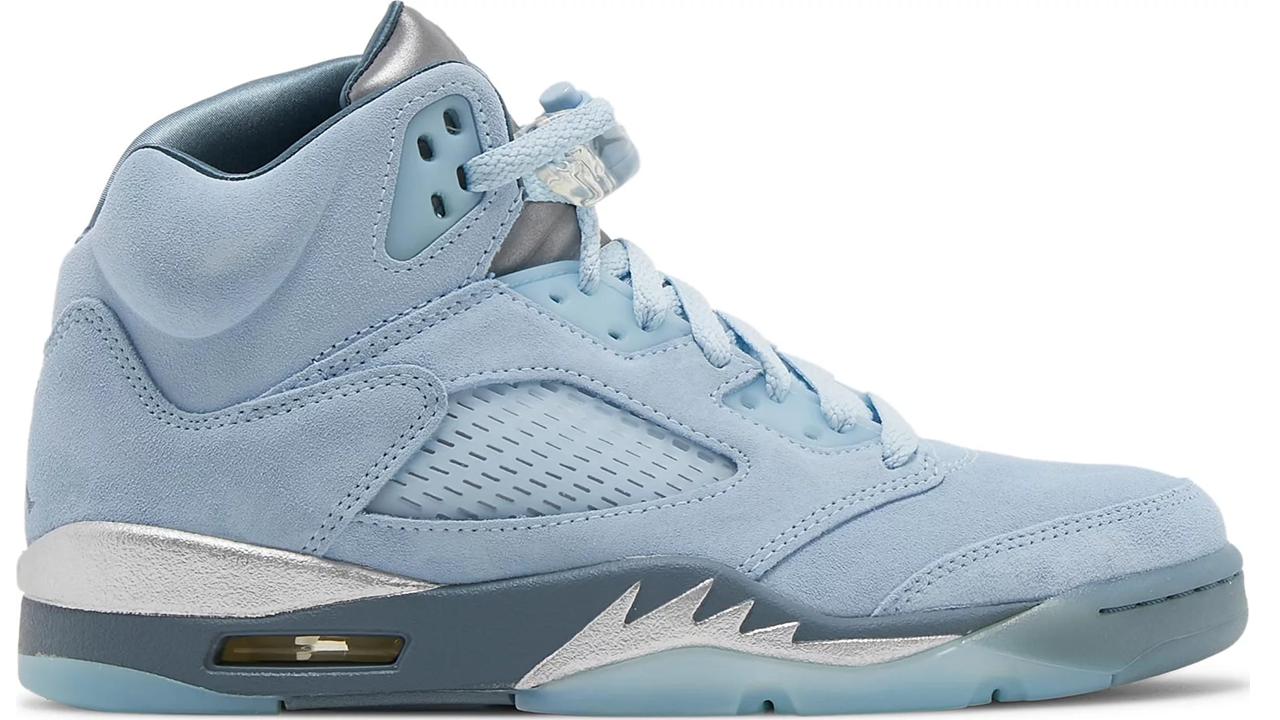 blue and white jordan 5s