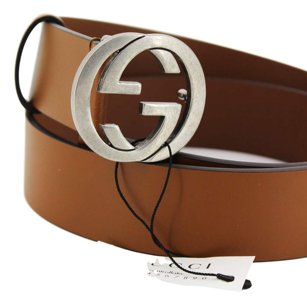 brown and silver gucci belt