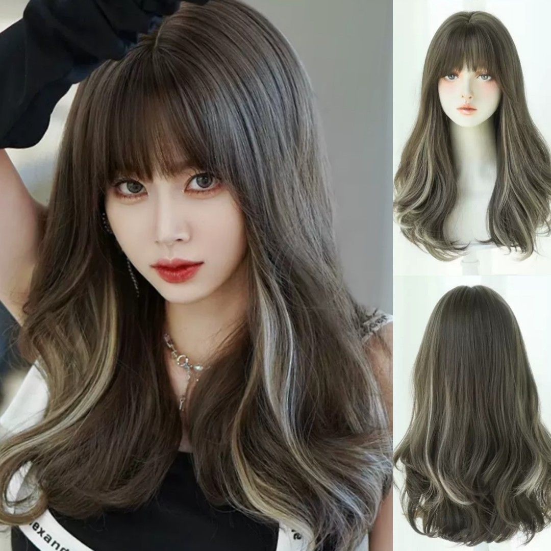 INSTOCK ☆Cold Brown-Blonde Highlights☆ Korean Natural Wavy Curls Airy –  Loveth Heartz