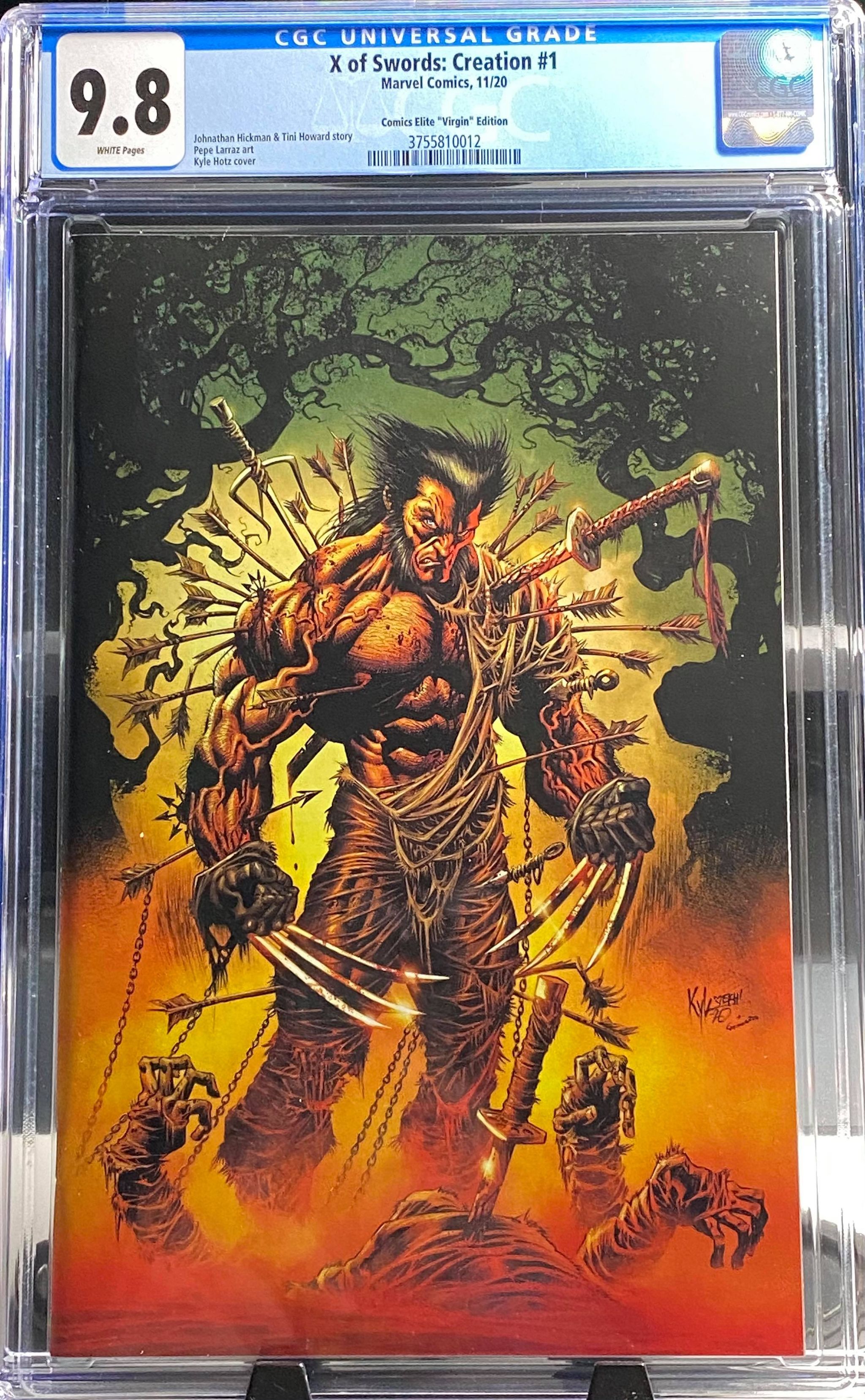 CGC 9.8 X OF SWORDS CREATION #1 KYLE HOTZ VIRGIN EXCLUSIVE VARIANT GRADED