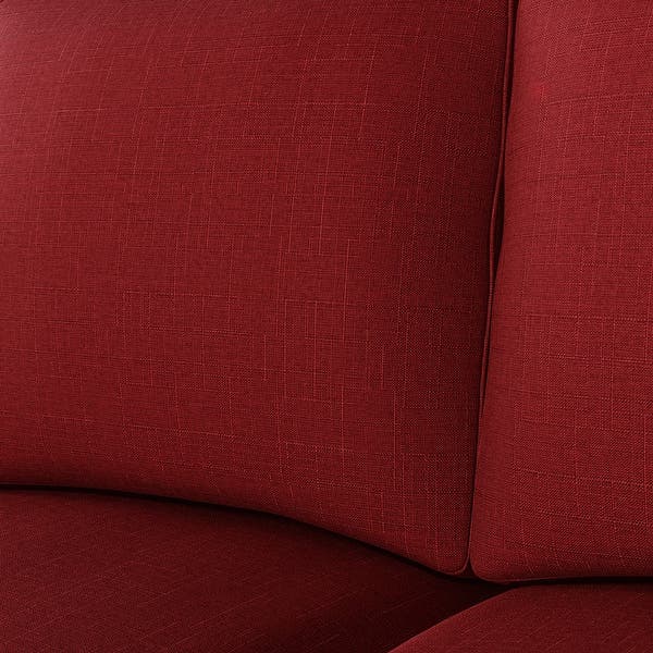 Handy Living Calhan Red Textured Linen Sofa - Cherry Red