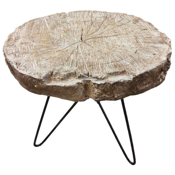 Alva Black/Natural Wood Slab End Table
