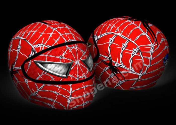 SkullSkins Spider-Man Wired Web Red Universal Full Face Motorcycle Helmet Cover Skin 