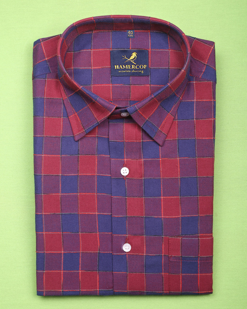 Red And Blue Sudoku Check Shirt – Hamercop