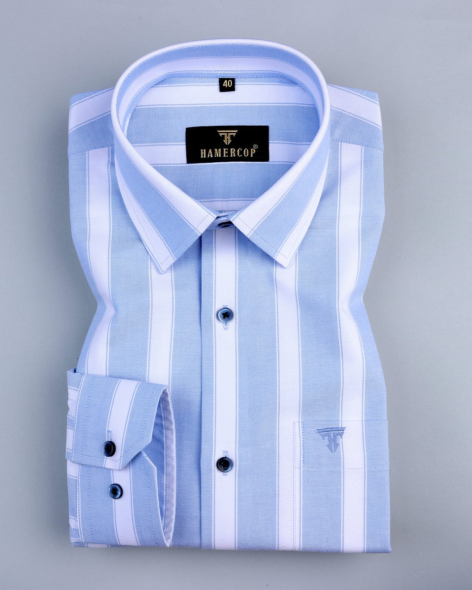 Hamrock Blue And White Stripe Oxford Cotton Shirt – Hamercop