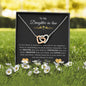 To My Daughter in aw From Papa Interlock Hearts Necklace Wedding Gift For Her 14K White Gold Cubic Zirconia - JewelOneCo