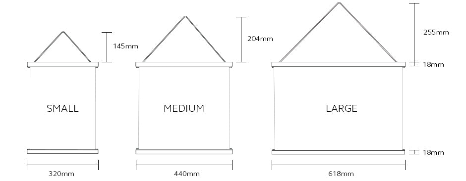 Detailed dimensions of the Magnetic Poster Frames by MOXON London