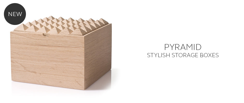 Pyramid Wooden storage box for jewellery and stationary by Korridor design