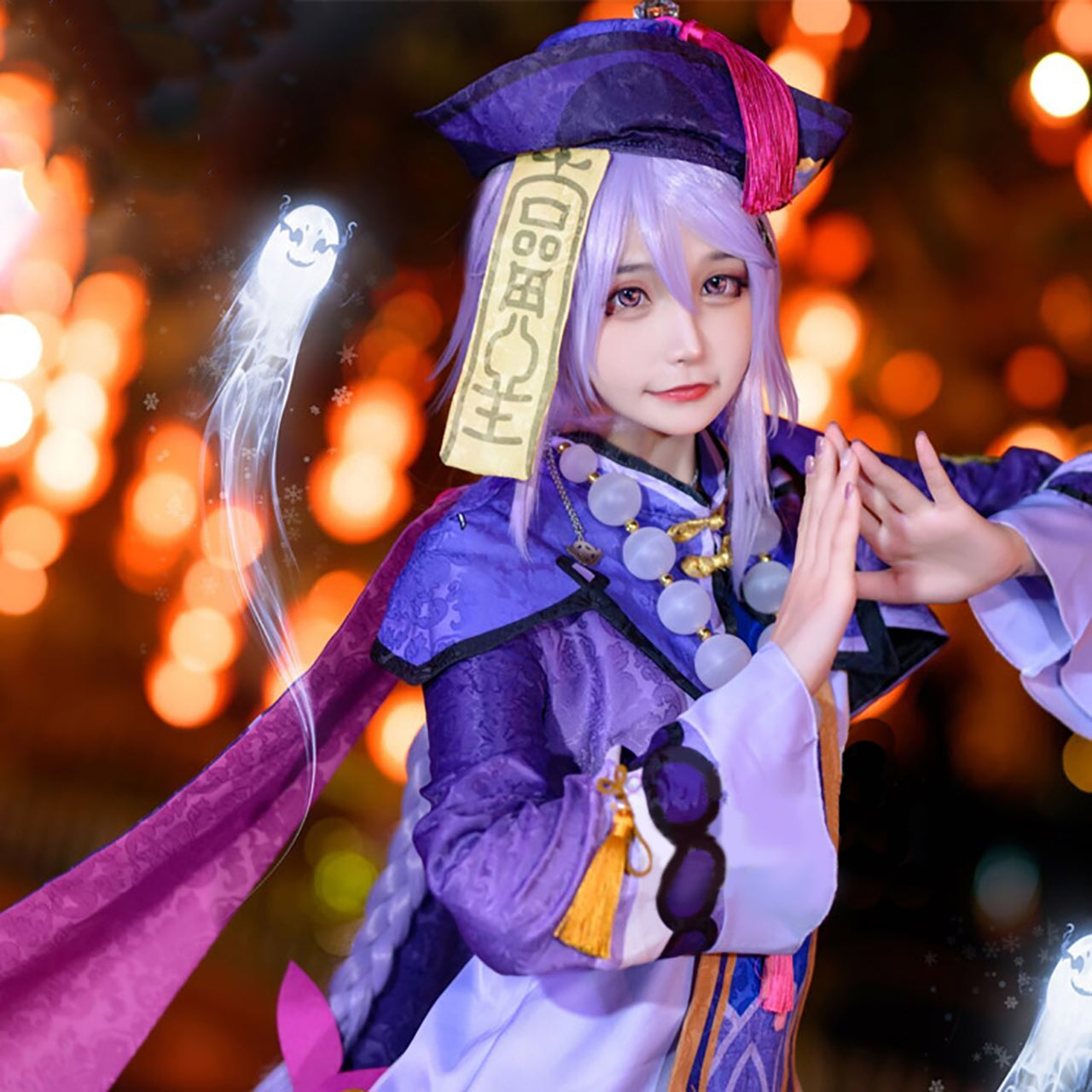 セール 原神 七七 ナナ コスプレ 高級 衣装 帽子 ウィツグ お札 封印