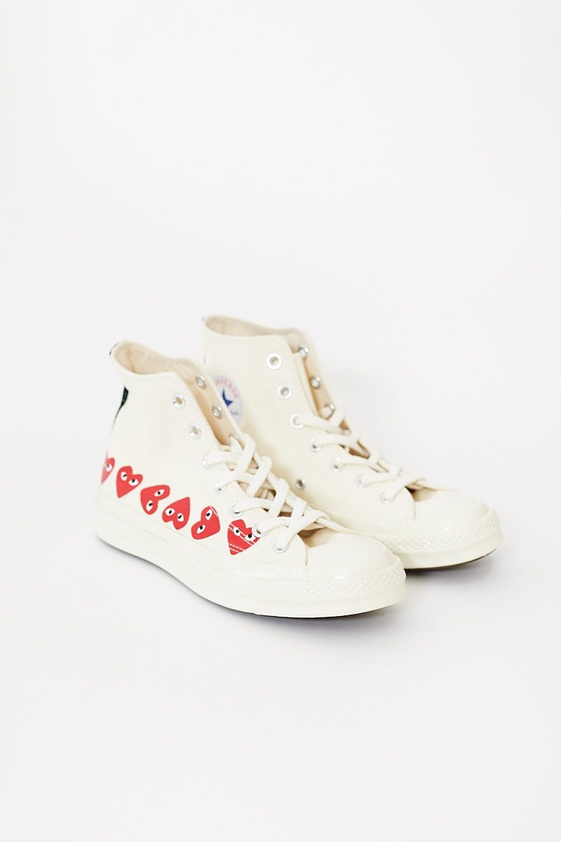 white high tops with heart