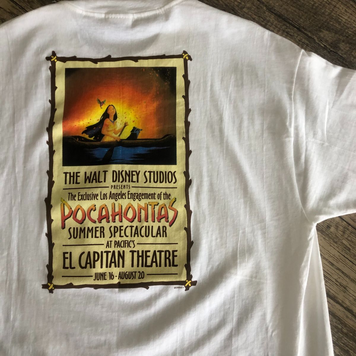 Vintage POCAHONTAS Tee Shirt Brand NEW 1995 DISNEY Promo XL DEADSTOCK Movie Rare 