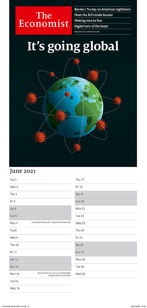 The Economist Covers Calendar 21 The Economist Store Economist Diaries