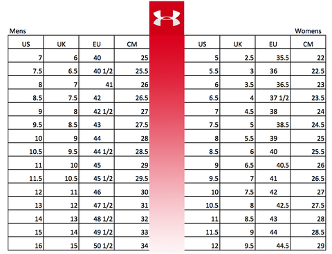 Under Armour Women's Size Guide