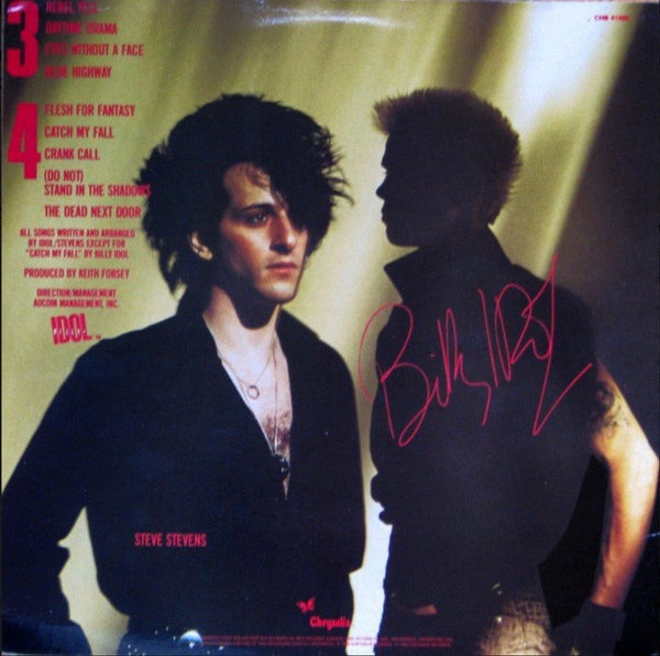 Billy Idol ‎ Rebel Yell 1983 Vinyl Pursuit Inc 1618