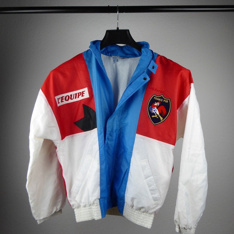 Rare 80s Adidas French Colorblock Jacket / Windbreaker made in