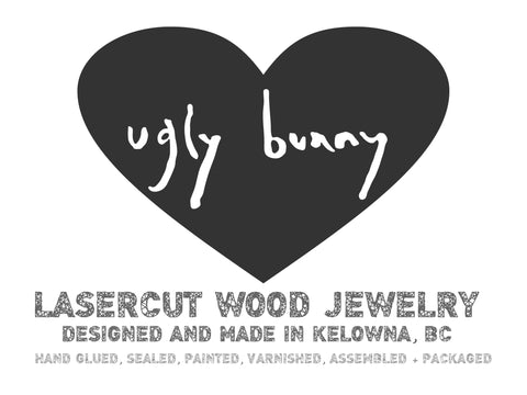 Ugly Bunny Lasercut Wood Jewelry