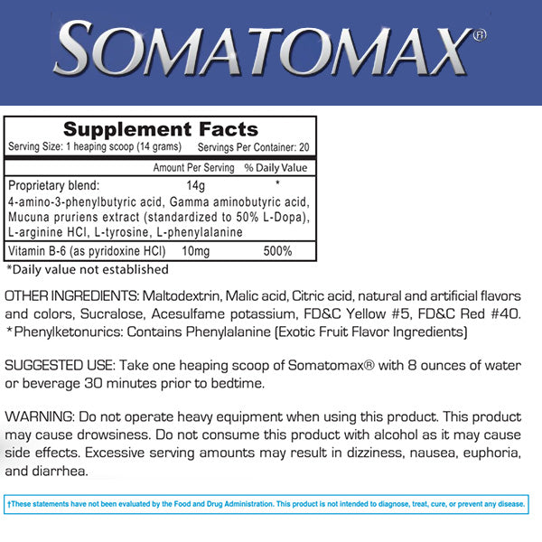 Somatomax Supplement Facts