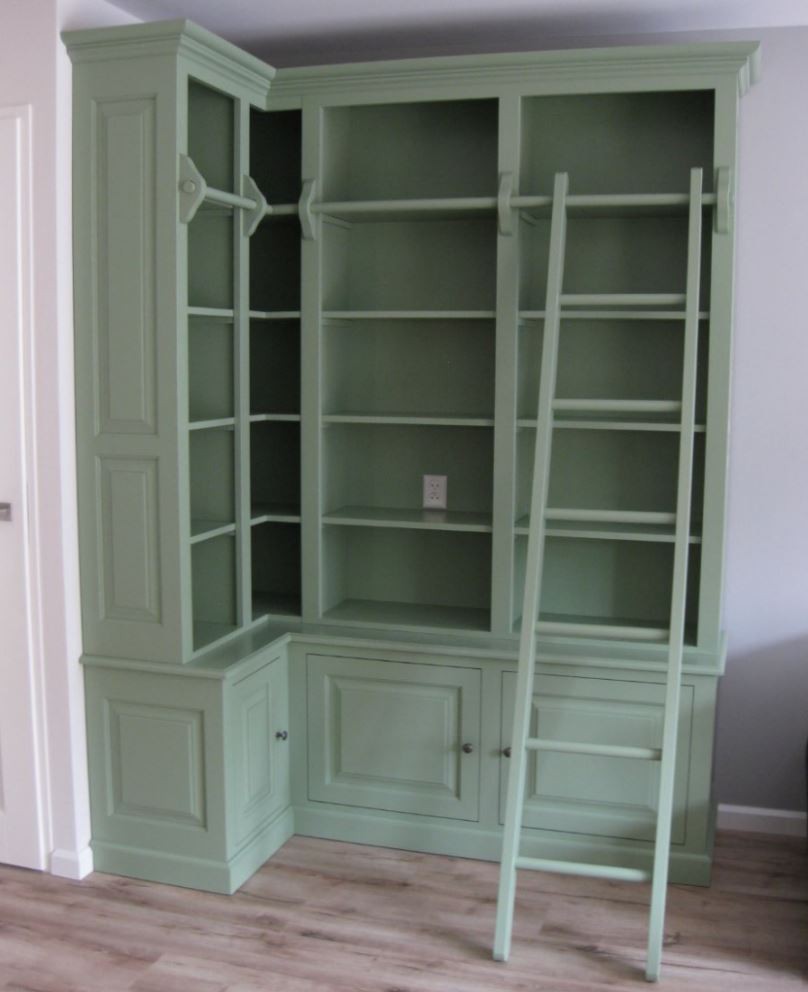 dienblad Articulatie oogsten Zoekt u een groene bibliotheekkast met ladder maat? |  shop.landelijkeinterieurs.nl – Landelijke-Interieurs