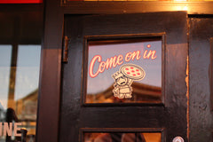 Home Slice Pizza Door in Austin Texas