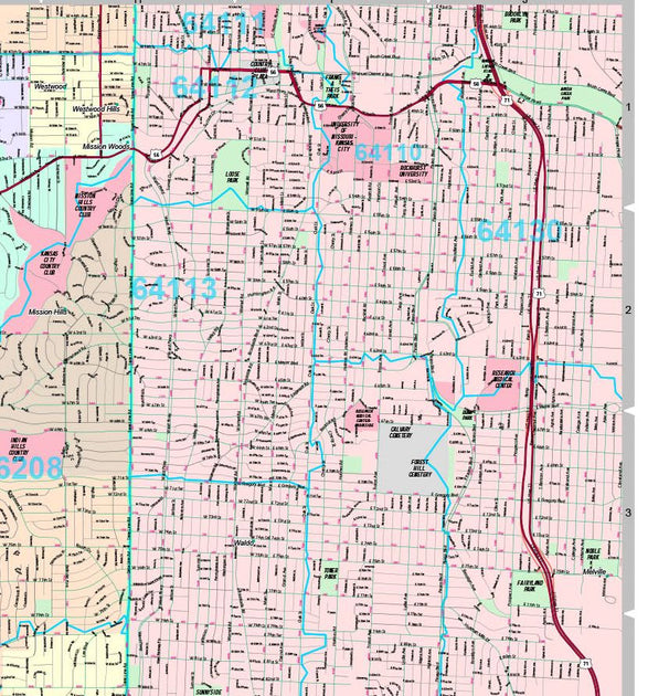 Premium Style Wall Map of Overland Park, KS by Market Maps – American Map Store