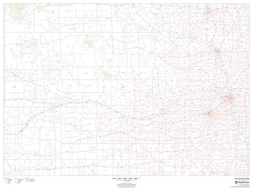 Nebraska Zip Code Map – American Map Store