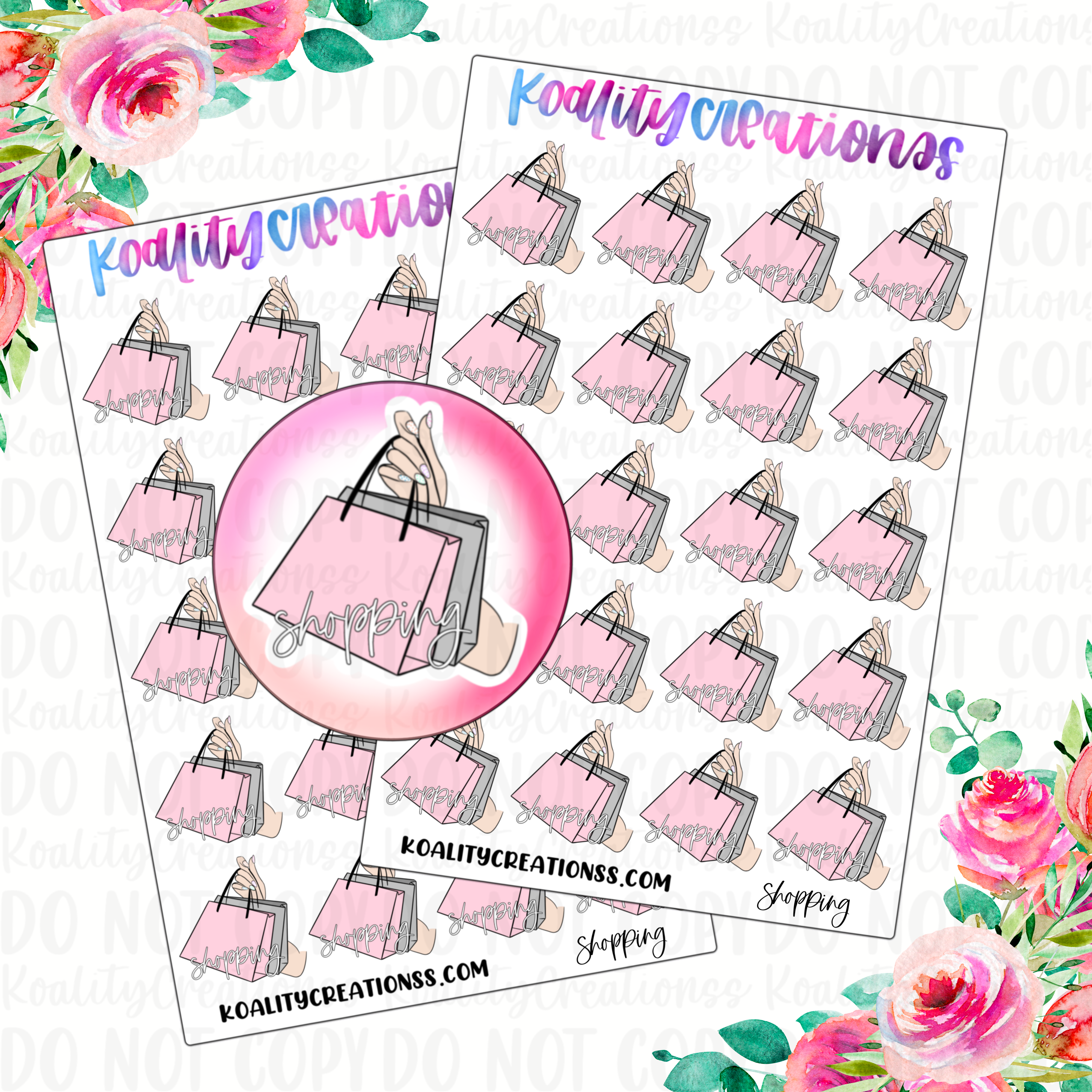 2 SHEET SET Shopping Carts Planner Stickers ST035 