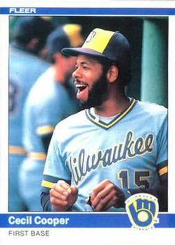 198 Cecil Cooper - Milwaukee Brewers - 1984 Fleer Baseball