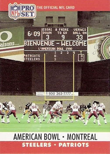 1990 Pittsburgh Steelers vs New England Patriots American Bowl  French/English