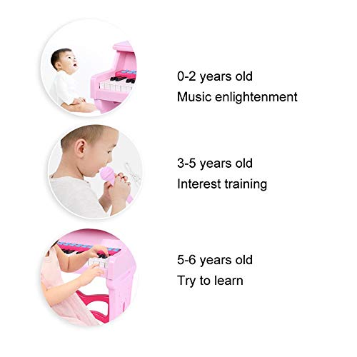 Girls' Gifts Piano Learning Toy, Piano Keyboard Toy, Early Educational Music Toy for Children Baby(Upgraded stereo piano pink)