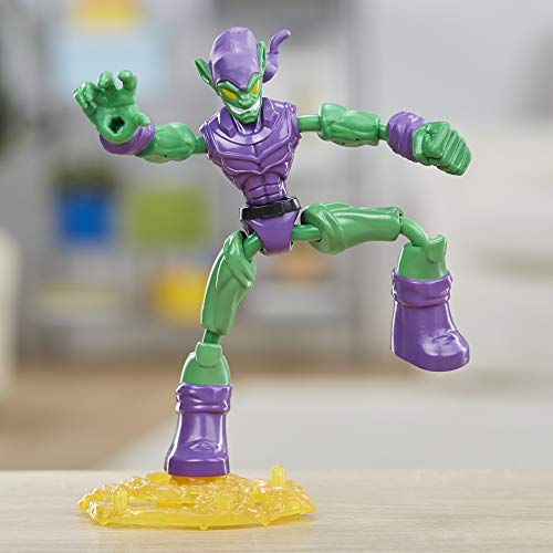 Hasbro Marvel Spider-Man Bend and Flex Green Leprechaun Action Figure, 15 cm Bendable Figure, Includes Effect Accessories, for Kids 6 Years and Up