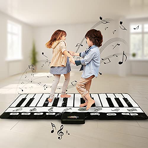 pedkit Keyboard Playmat, 180 * 72Cm/ 70.86 * 28.34In Electronic Musical Mat Carpets Keyboard Piano Play Mat Musical Instrument Educational Toys For Kids
