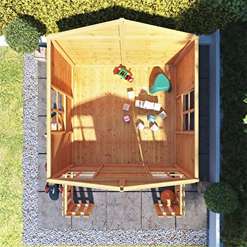 BillyOh Lollipop Junior Playhouse | 6x5 T&G Wooden Playhouse | Floor, Roof and Felt Included | Picket Fence Options (Picket Fence)